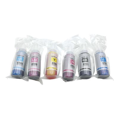 Bottiglia di inchiostro per Epson L805 L800 L1800 L810 L850 Stampante T673 Codice di inchiostro 70gm X CMYBkLCLM Inchiostro Color Set